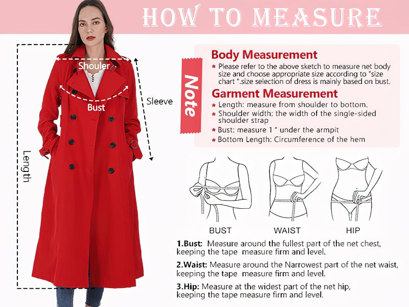 ebossy Women's Double Breasted Duster Trench Coat Slim Full Length Maxi Long Overcoat (Medium, Khaki) - Image 4